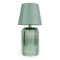 Ridged glass table lamp - Green